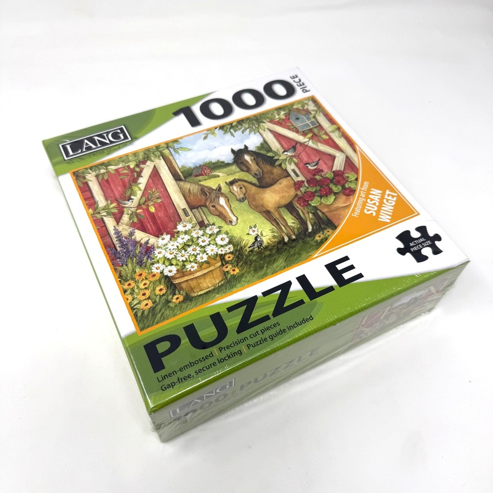 Lang 1000 Piece Puzzle Heartland Barn Susan Winget Horses Farm Art New Sealed